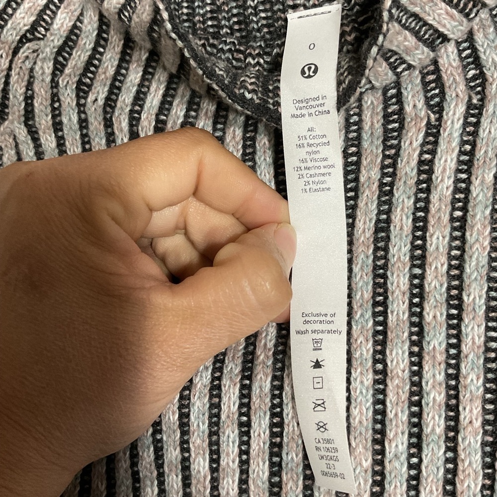 Lululemon Sweater Womens 0 Cotton Cashmere Blend Mock Neck Sweater gray Relaxed - Picture 11 of 15